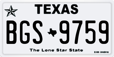 TX license plate BGS9759