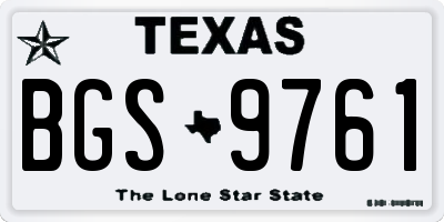 TX license plate BGS9761
