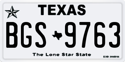 TX license plate BGS9763
