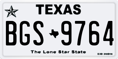 TX license plate BGS9764