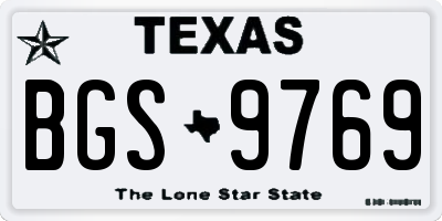 TX license plate BGS9769