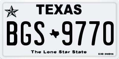 TX license plate BGS9770