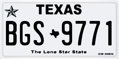 TX license plate BGS9771
