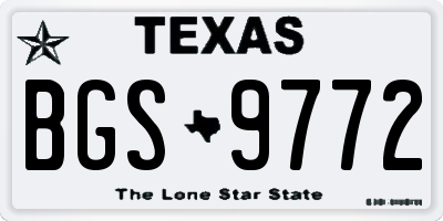 TX license plate BGS9772
