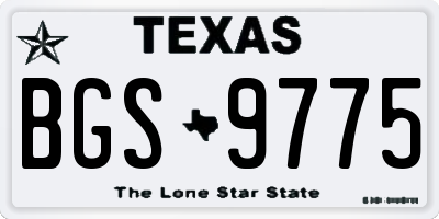TX license plate BGS9775
