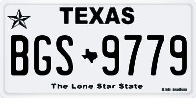 TX license plate BGS9779