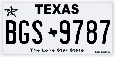 TX license plate BGS9787