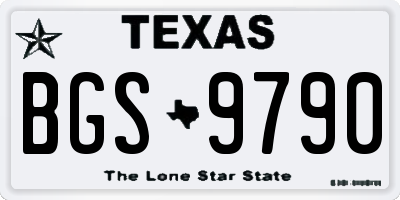 TX license plate BGS9790