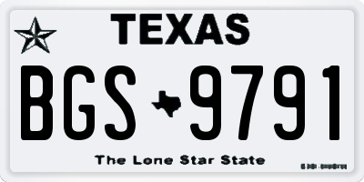 TX license plate BGS9791