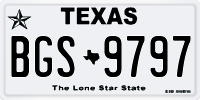 TX license plate BGS9797