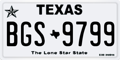 TX license plate BGS9799