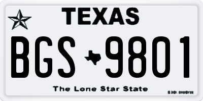 TX license plate BGS9801