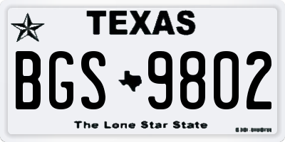 TX license plate BGS9802