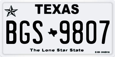 TX license plate BGS9807