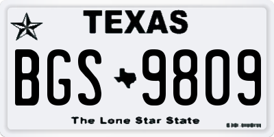 TX license plate BGS9809