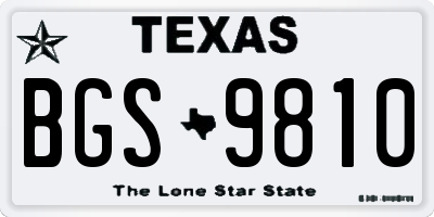 TX license plate BGS9810