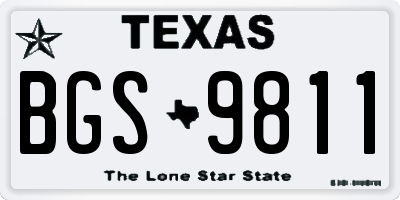 TX license plate BGS9811