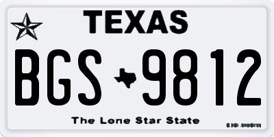 TX license plate BGS9812