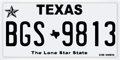 TX license plate BGS9813