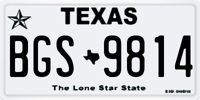 TX license plate BGS9814