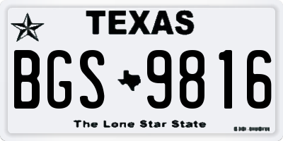TX license plate BGS9816