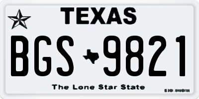 TX license plate BGS9821