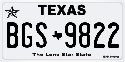 TX license plate BGS9822