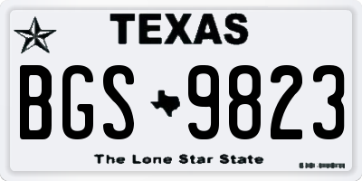 TX license plate BGS9823