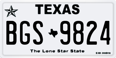 TX license plate BGS9824
