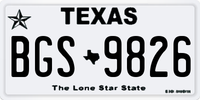 TX license plate BGS9826