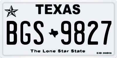 TX license plate BGS9827