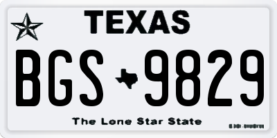 TX license plate BGS9829