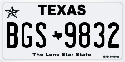 TX license plate BGS9832
