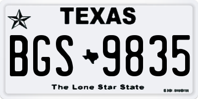 TX license plate BGS9835