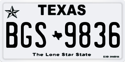 TX license plate BGS9836