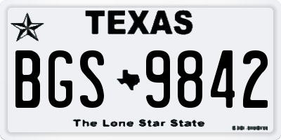 TX license plate BGS9842