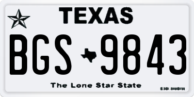 TX license plate BGS9843