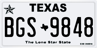 TX license plate BGS9848
