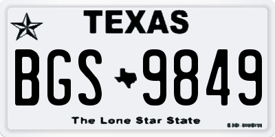 TX license plate BGS9849