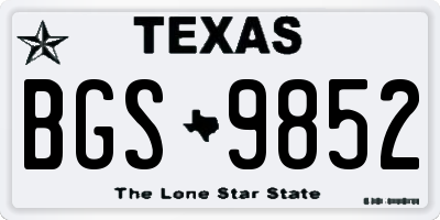 TX license plate BGS9852