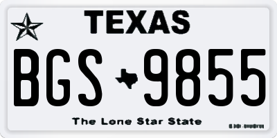 TX license plate BGS9855