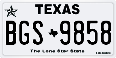 TX license plate BGS9858