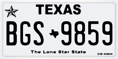 TX license plate BGS9859