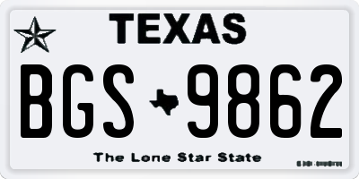 TX license plate BGS9862