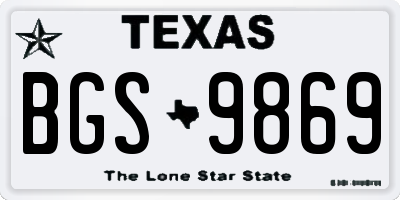 TX license plate BGS9869
