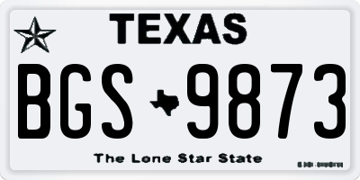 TX license plate BGS9873