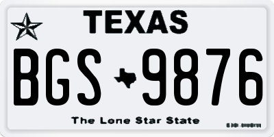 TX license plate BGS9876