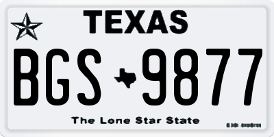 TX license plate BGS9877