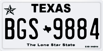 TX license plate BGS9884