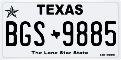 TX license plate BGS9885